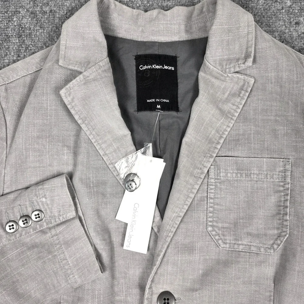 Calvin Klein Blazer Mens M 42R Grey‎ Cotton Blend NWT Sport Coat Professional